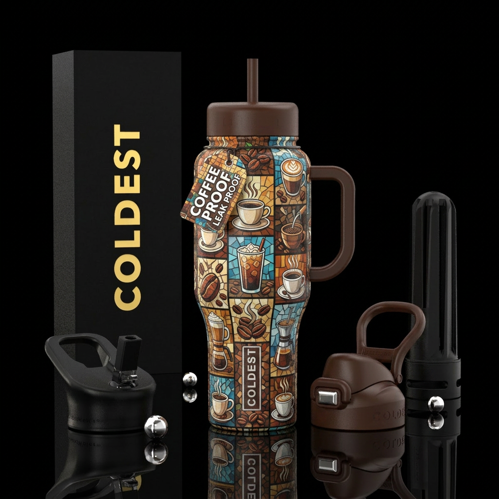 Lets Talk Coffee water bottle design