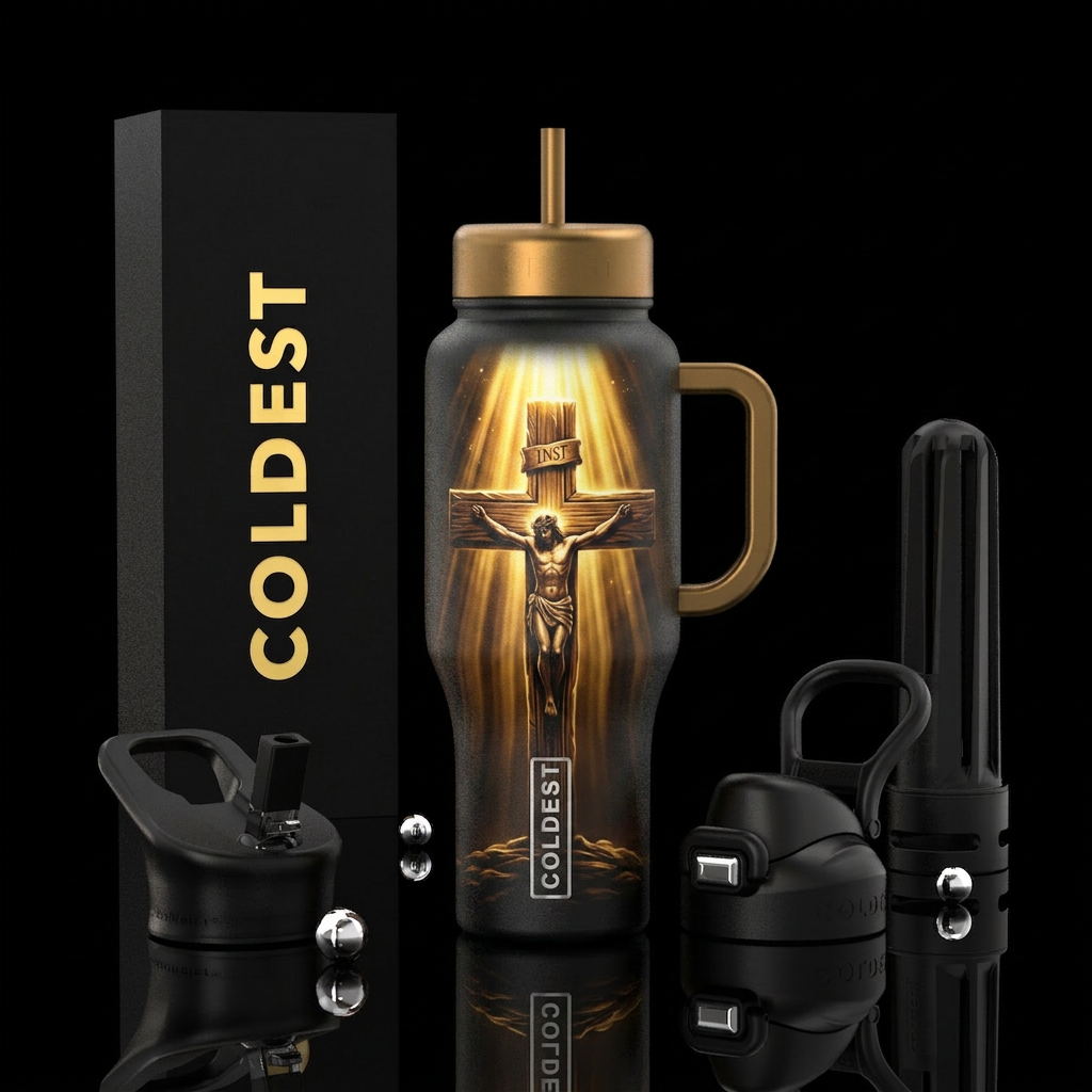 Large Cross water bottle design