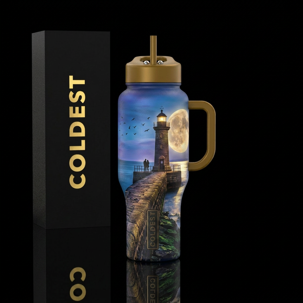 Breakwater Lighthouse water bottle design