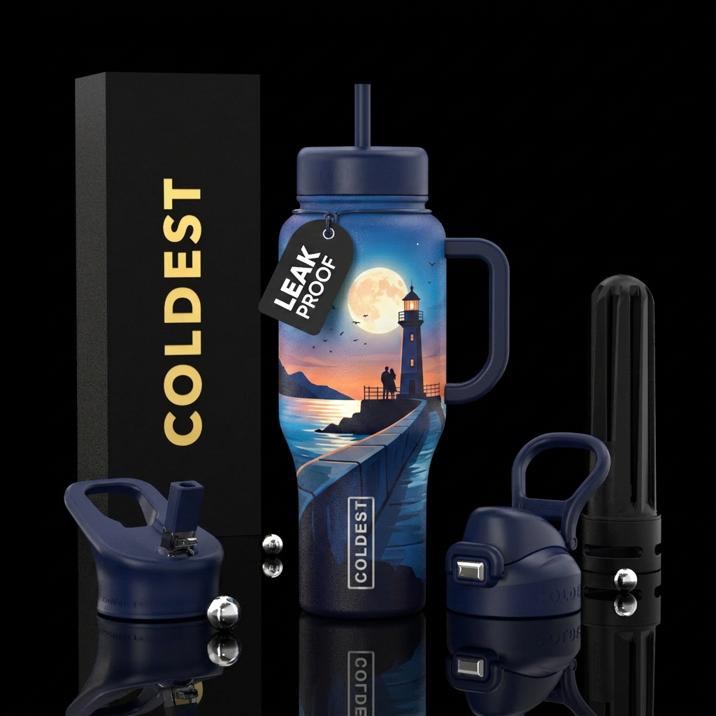Breakwater Lighthouse water bottle design