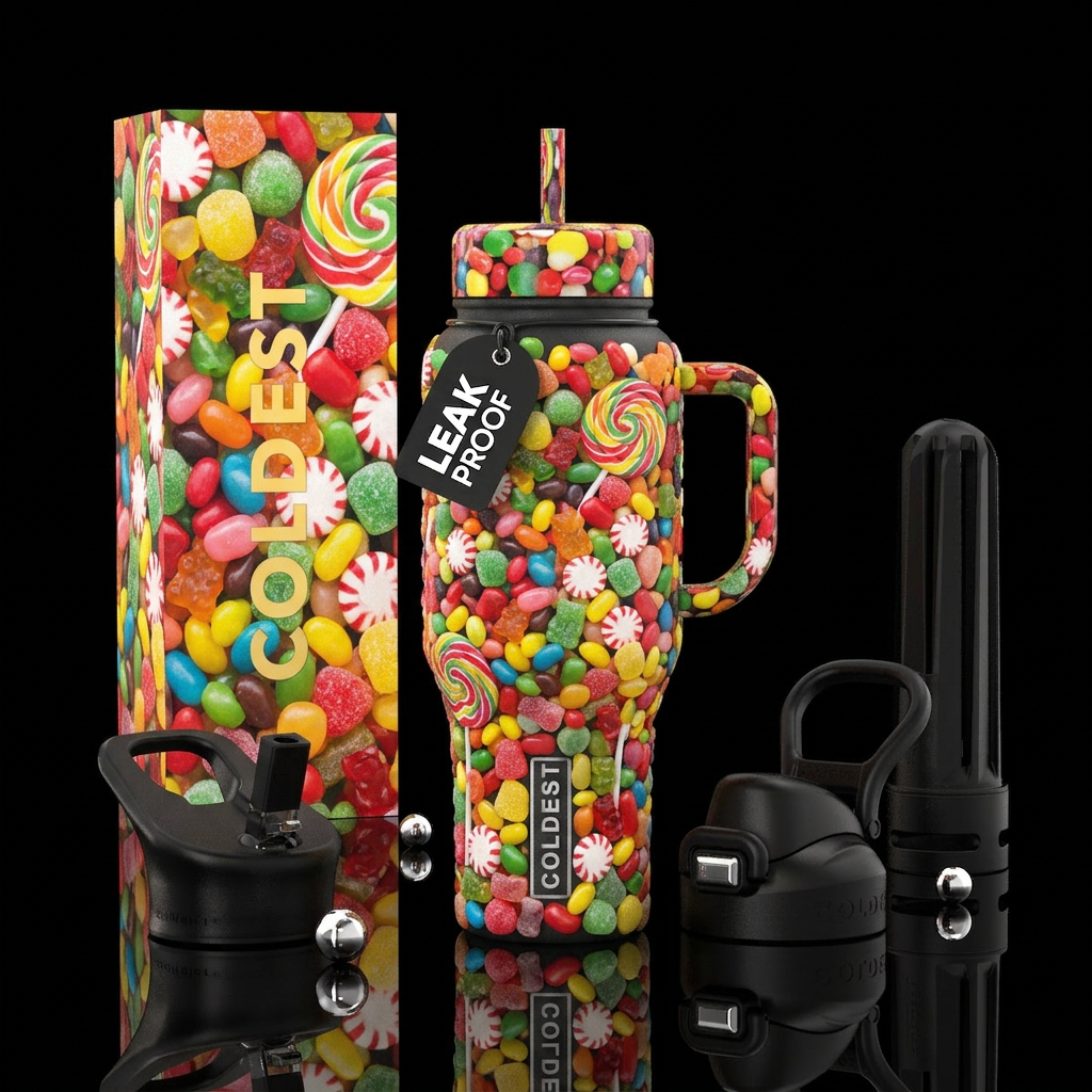 I want candy water bottle design