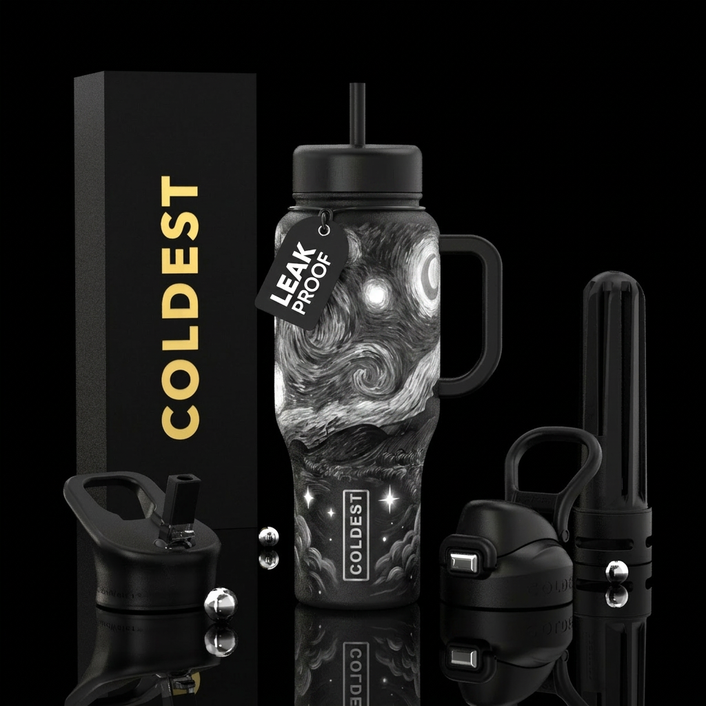 A Glowie Night water bottle design