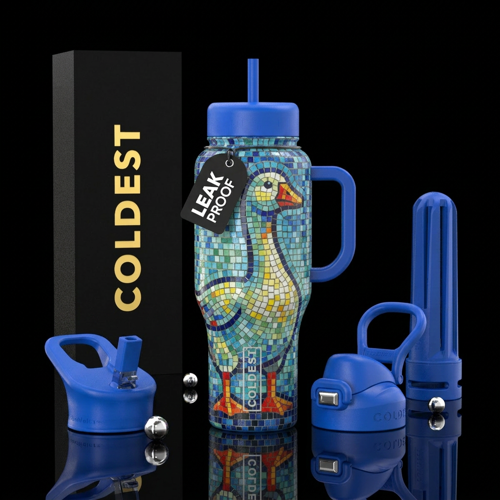 Mosaic Goose water bottle design