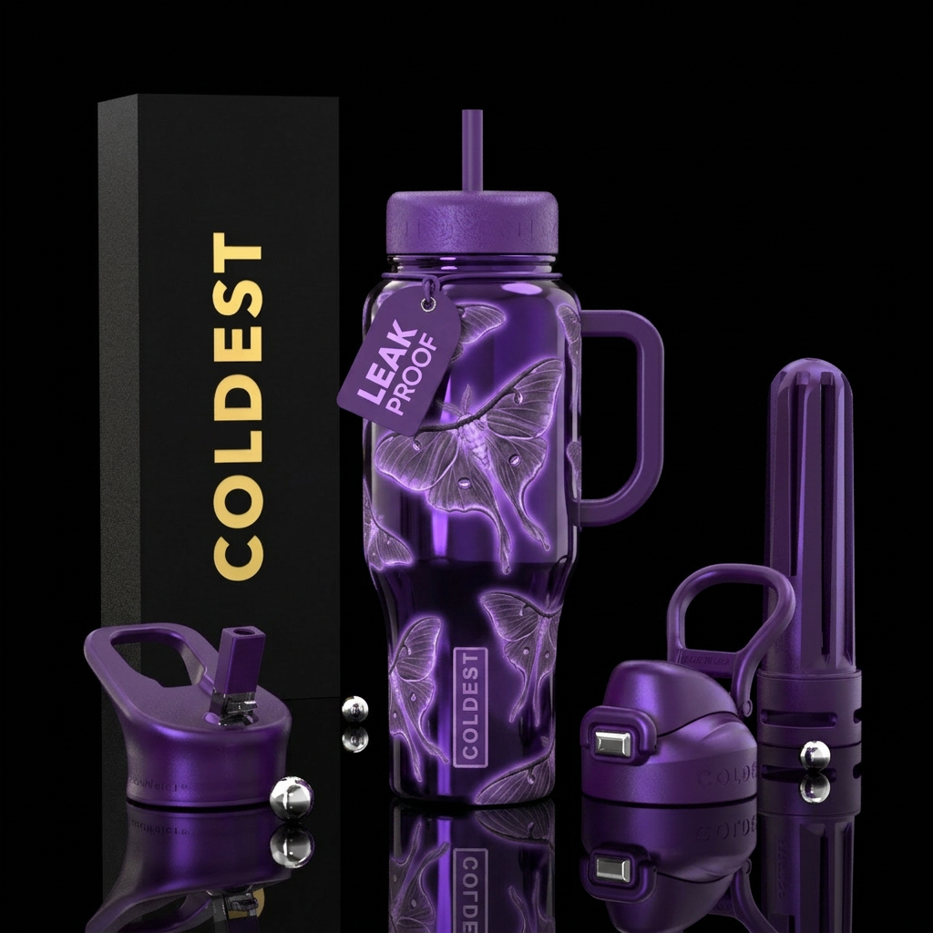 Purple Luna water bottle design