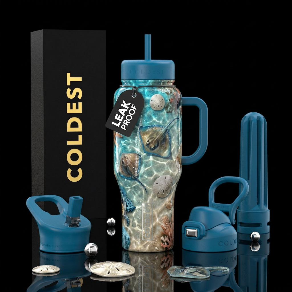 Stingrays & Sand Dollars water bottle design