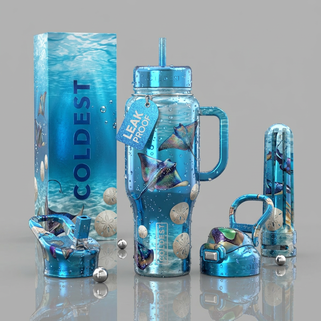 Stingrays and Sand Dollars water bottle design