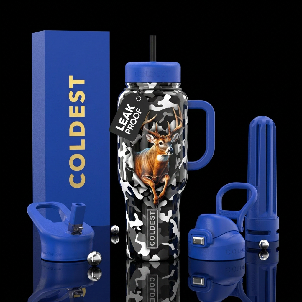 Trophy Buck water bottle design