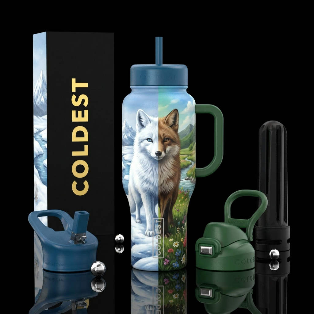 Artic Fox water bottle design