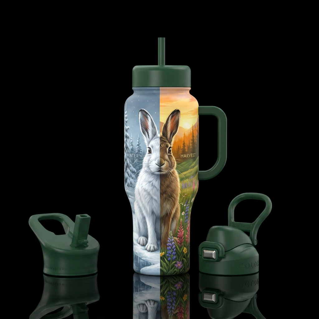 Snowshoe Hare water bottle design