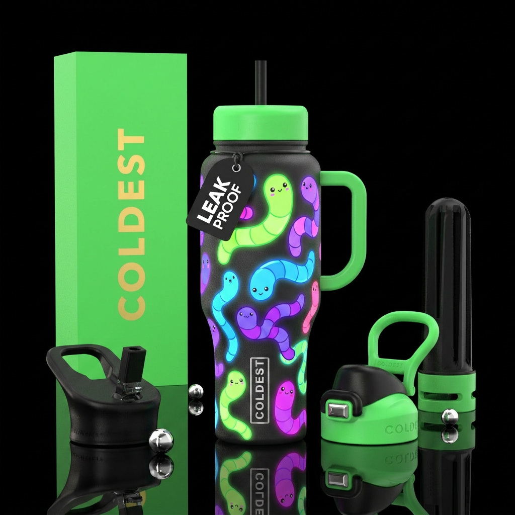 Glow Worm water bottle design