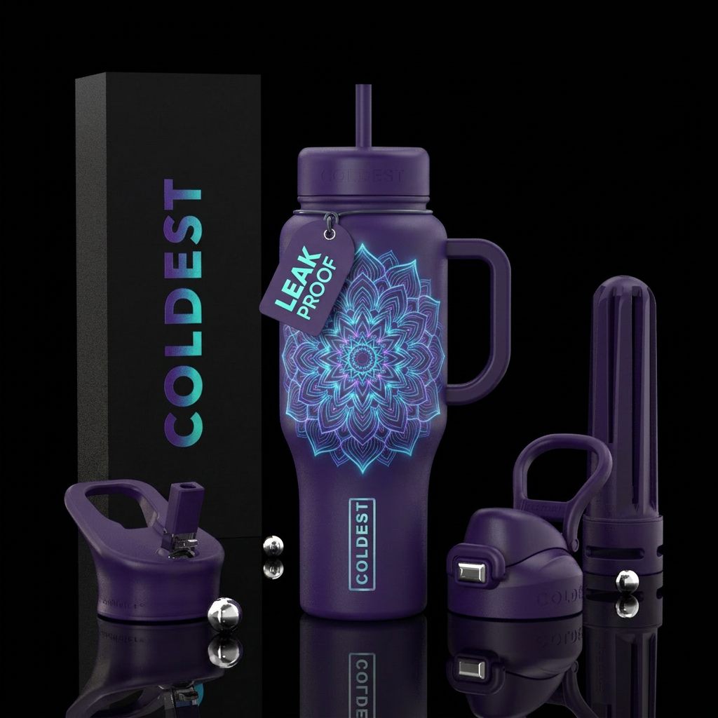 Glowie Mandala water bottle design
