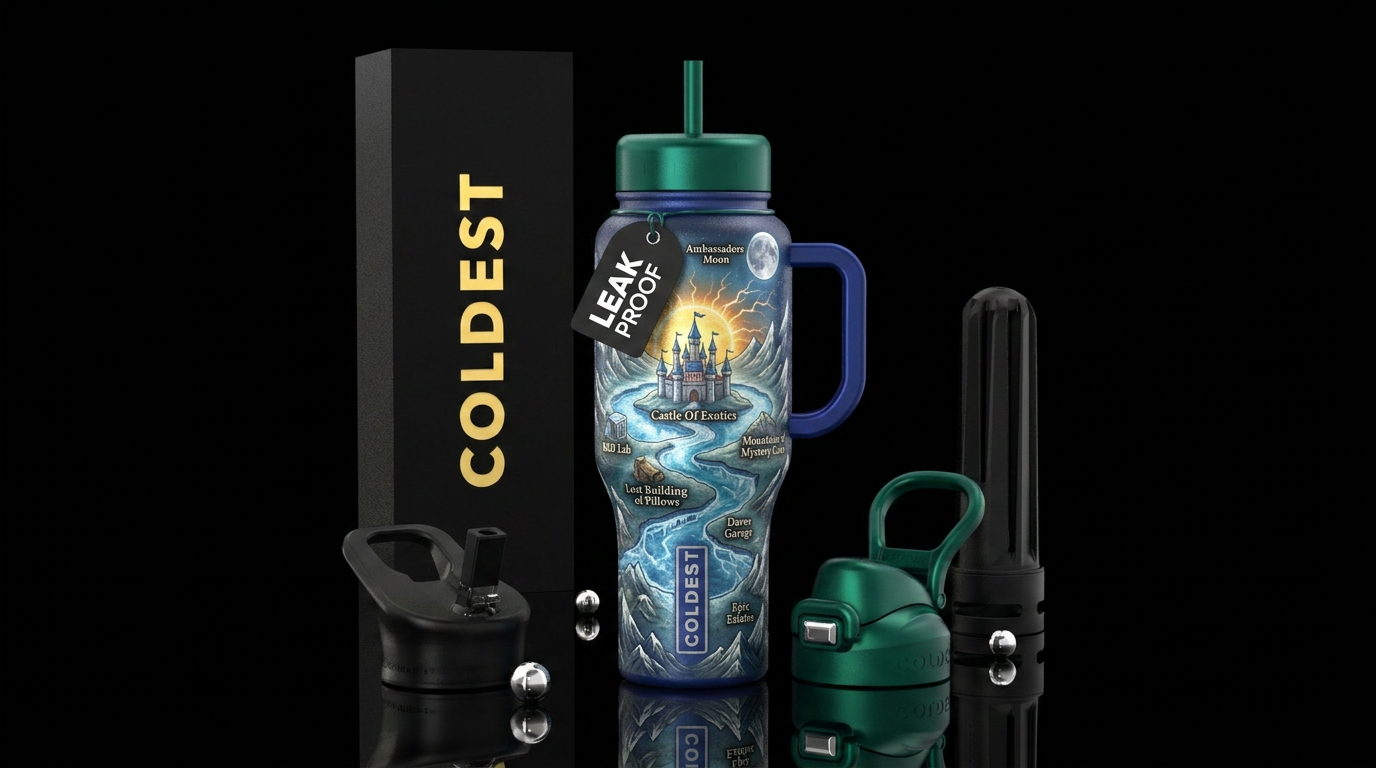 Coldest World water bottle design