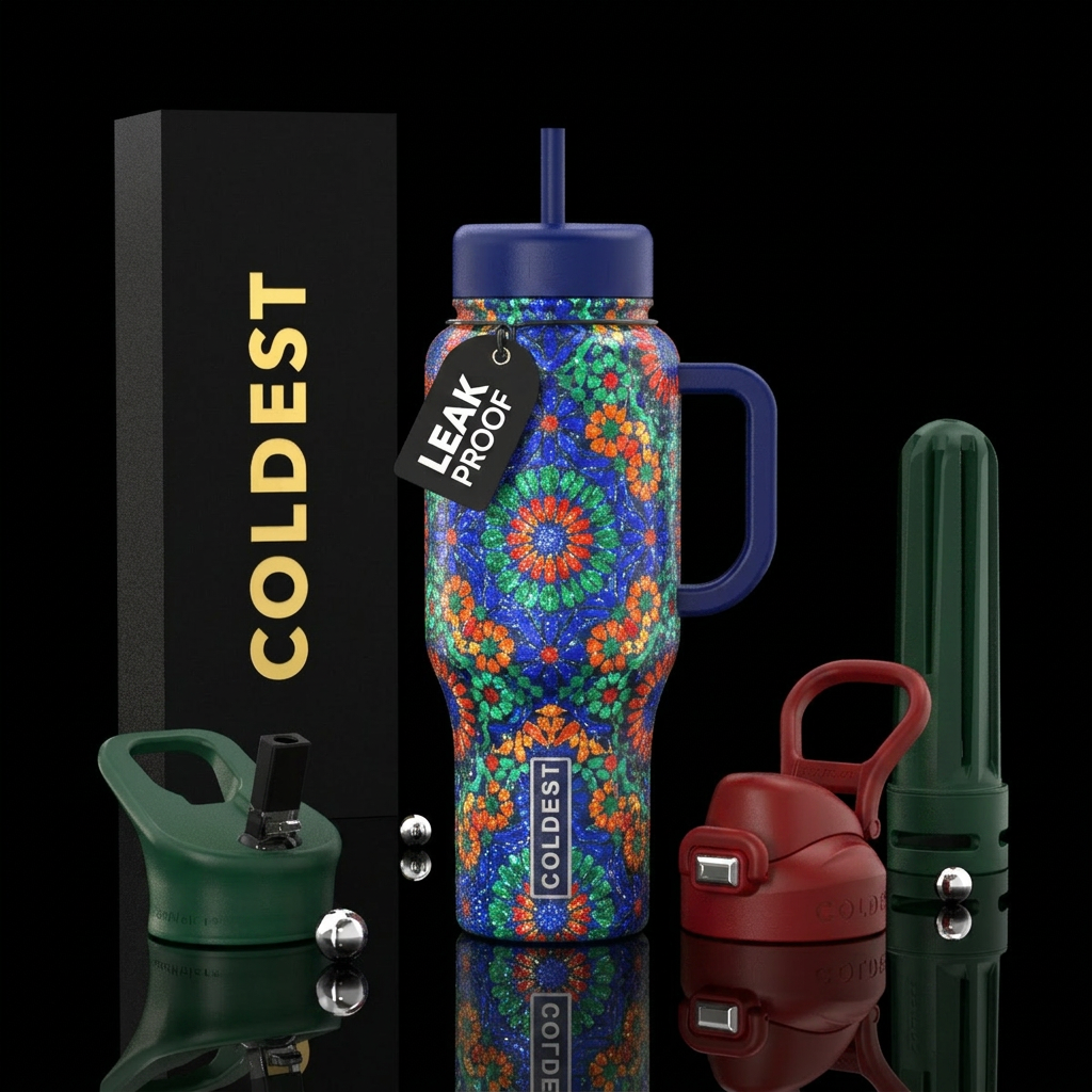 Moroccan Glitter water bottle design