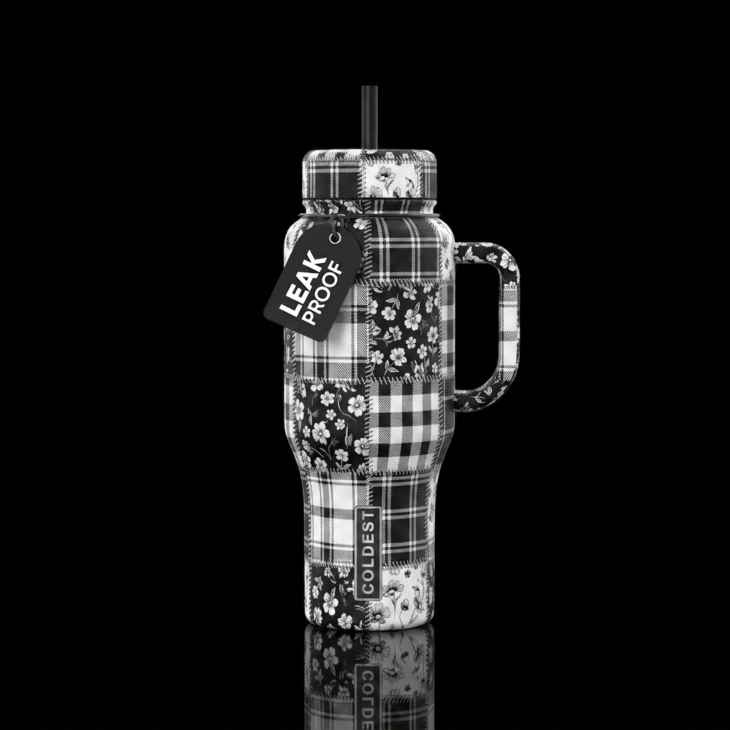 Patchwork water bottle design
