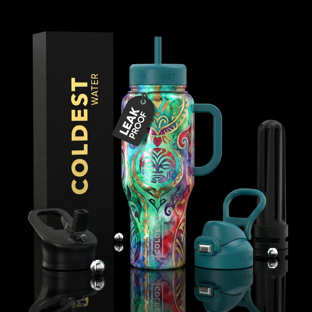 Polynesian water bottle design