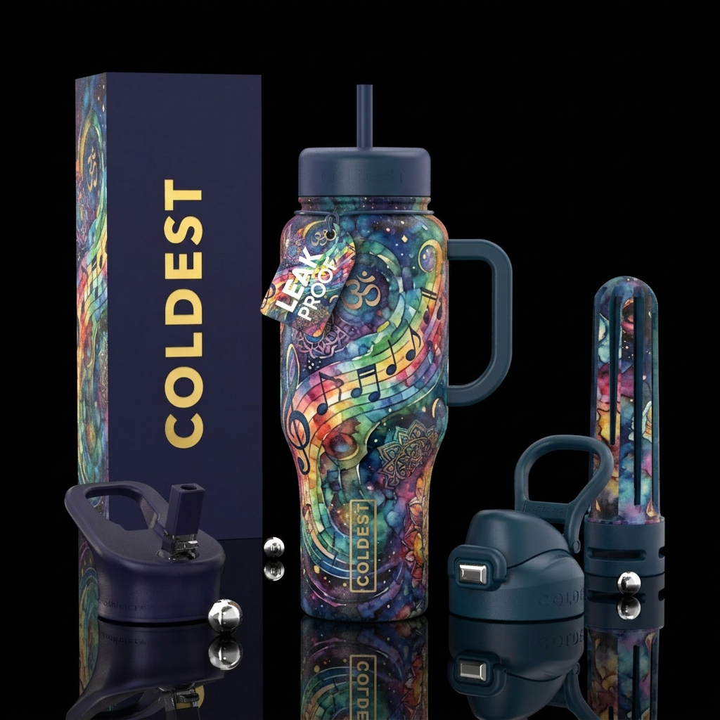 Sounds of Watercolor water bottle design