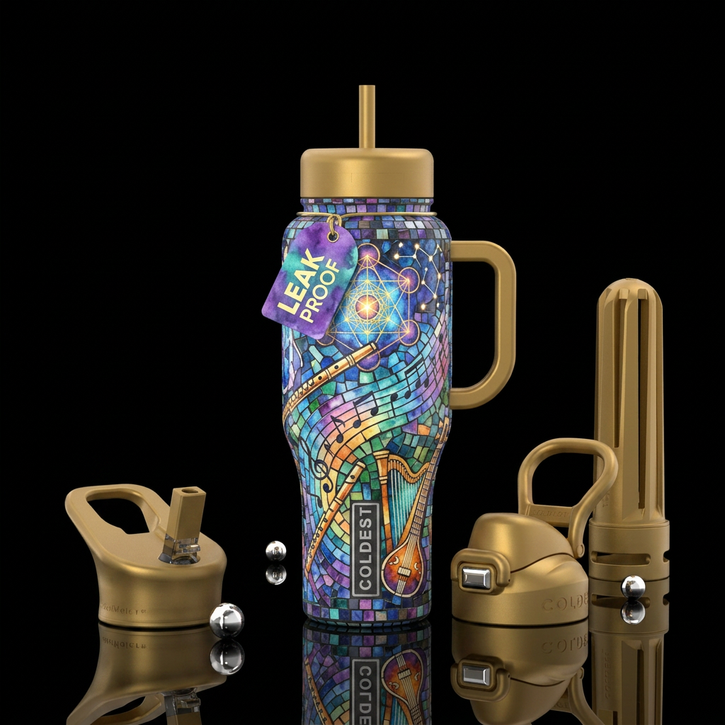Mosaic Music water bottle design