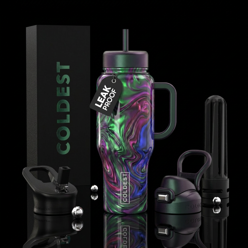 Oil Slick water bottle design