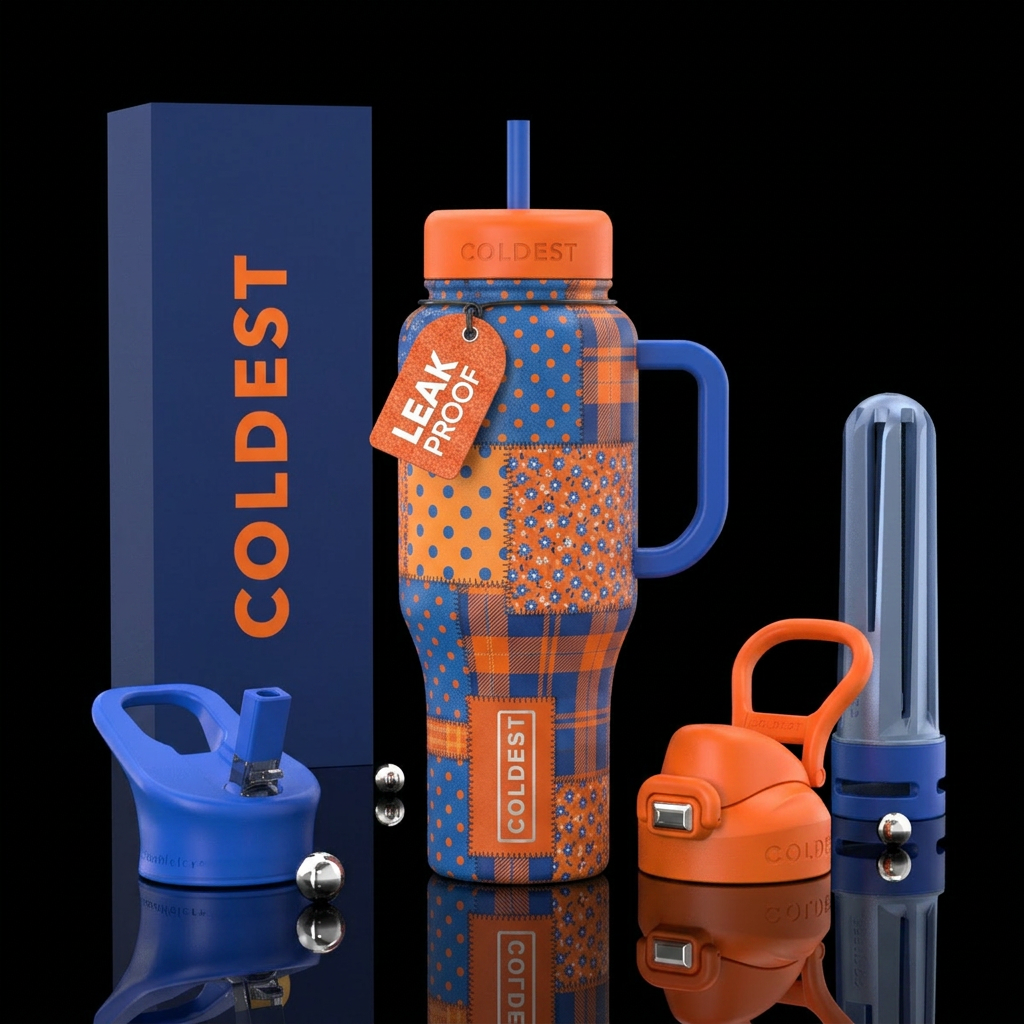 Patched Up water bottle design