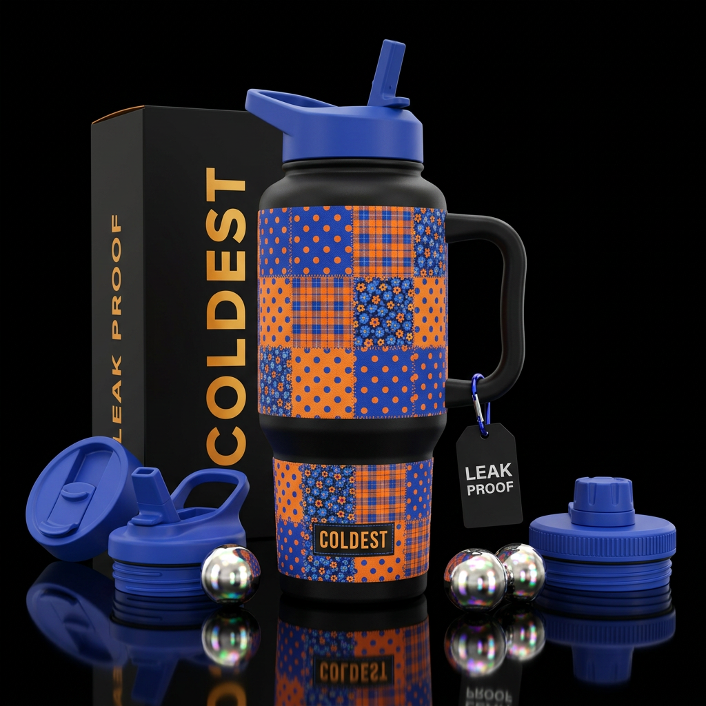 Stitched Together water bottle design