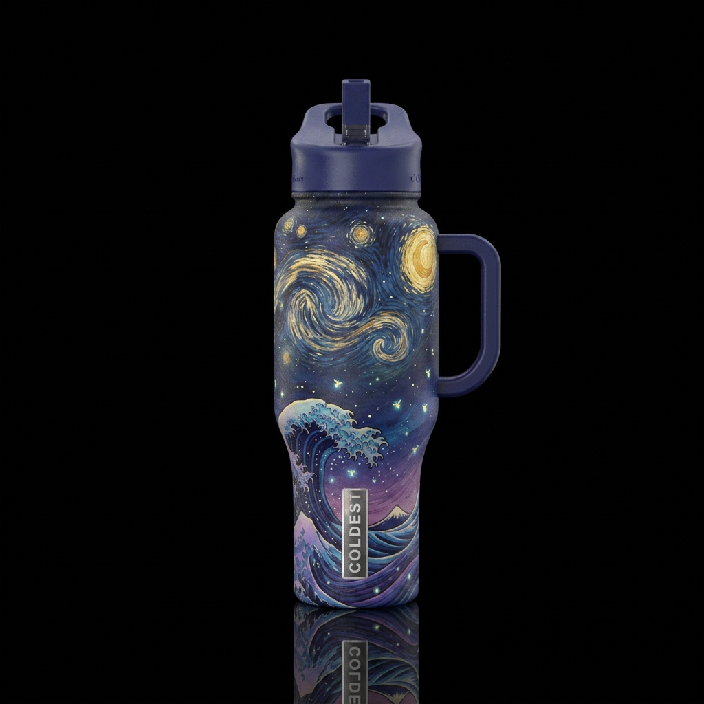 Starry Night Wave water bottle design