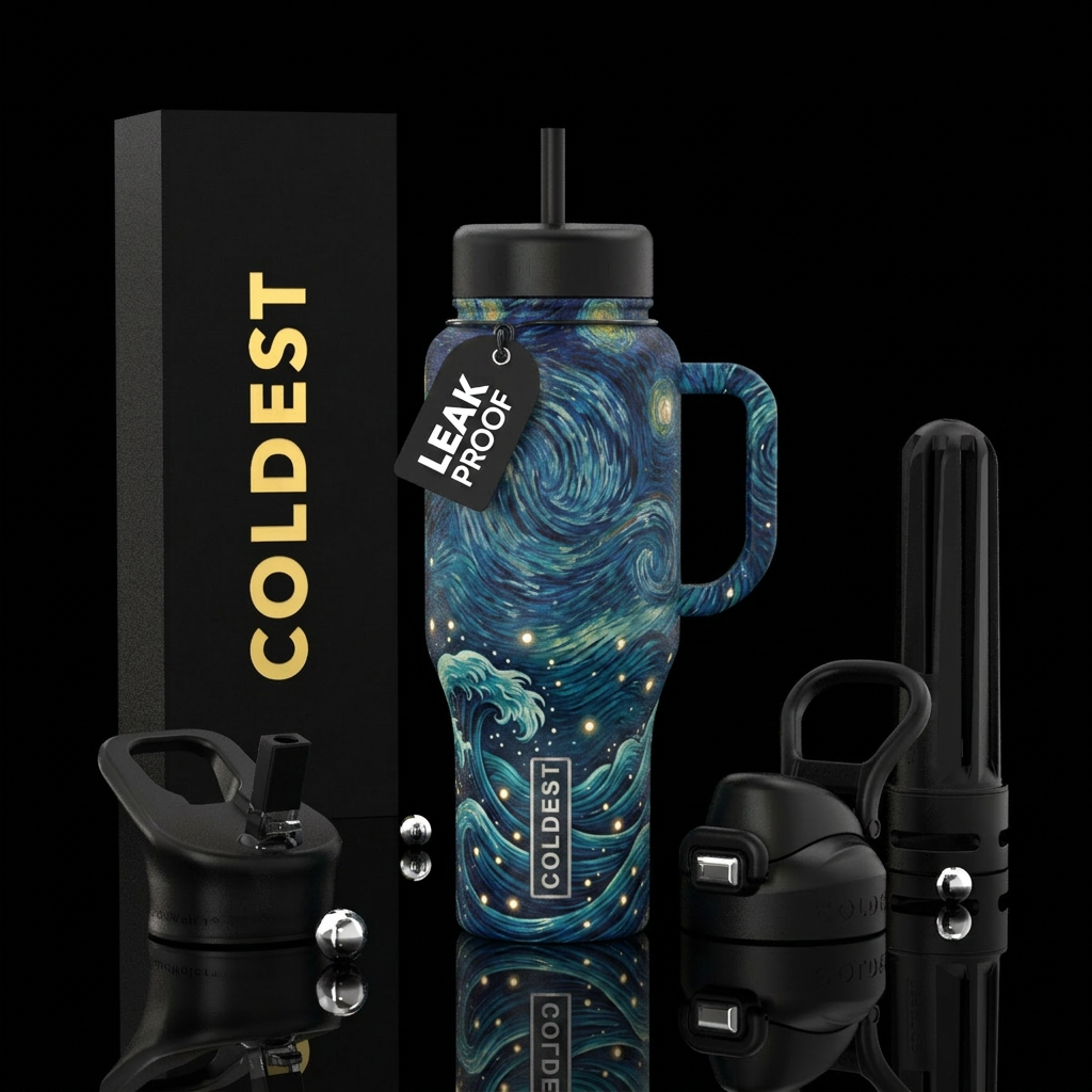 Starry Night Wave water bottle design
