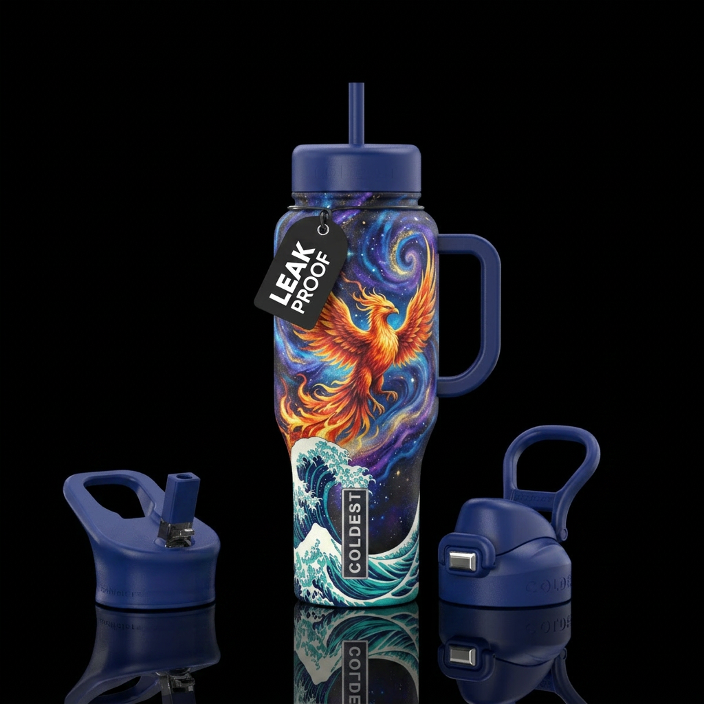 Phoenix Rising water bottle design