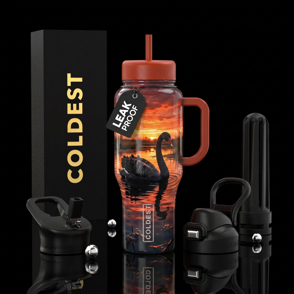 Black Swan water bottle design