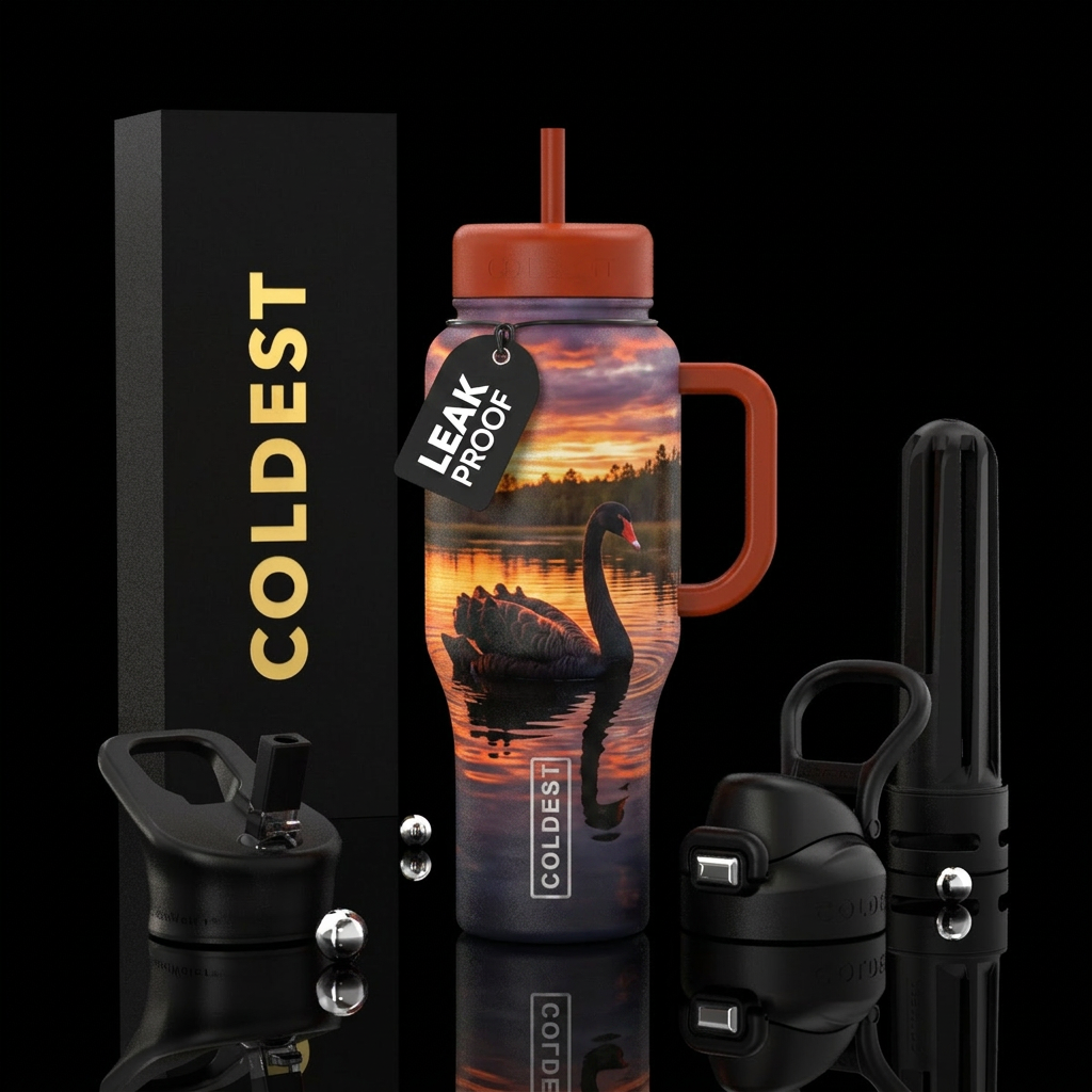 Black Swan water bottle design