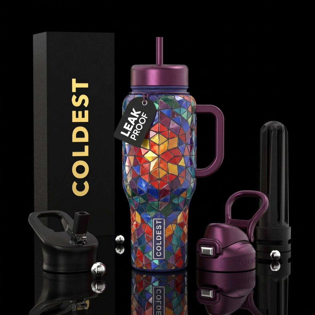 Mosaic Colors water bottle design