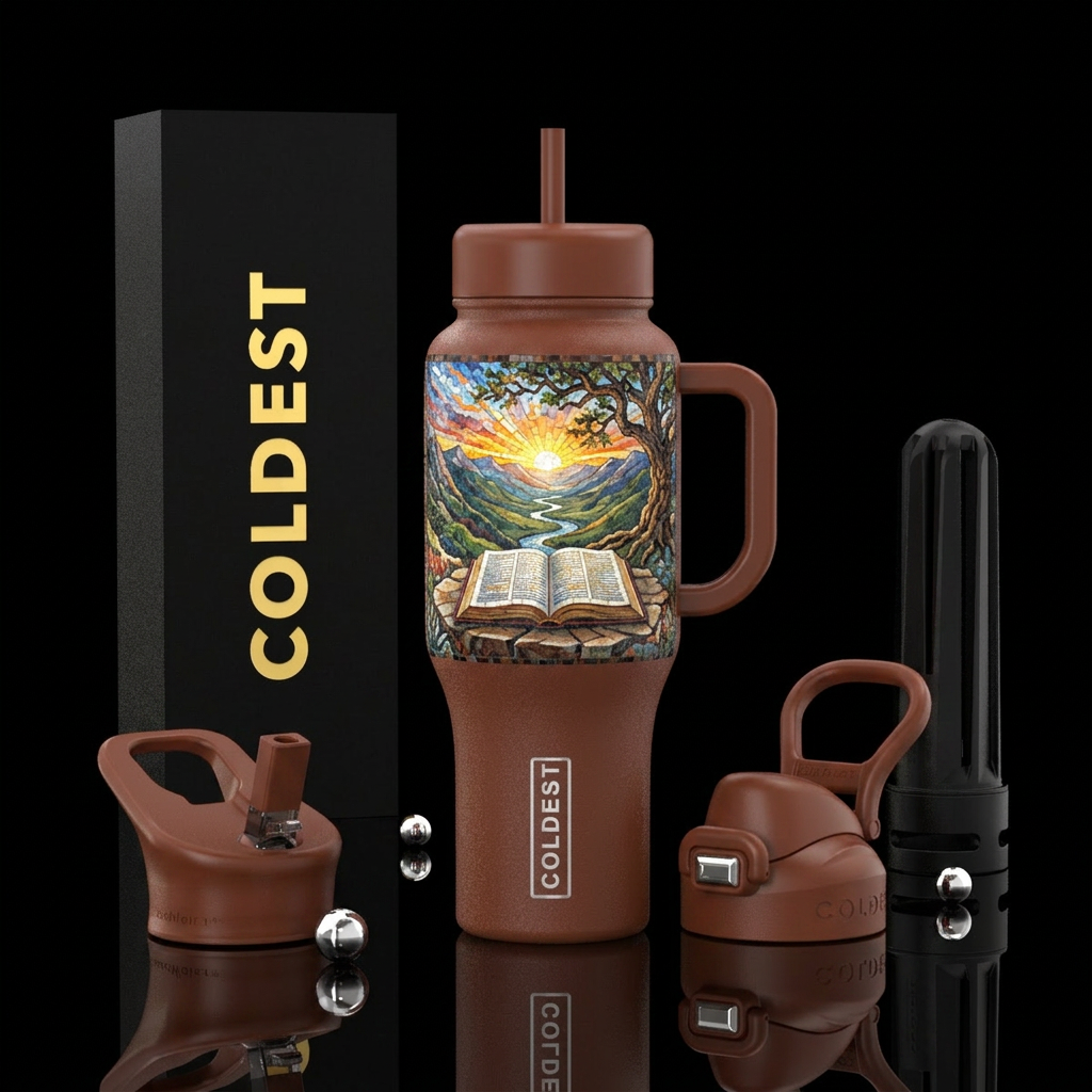 Peaceful Scenery water bottle design