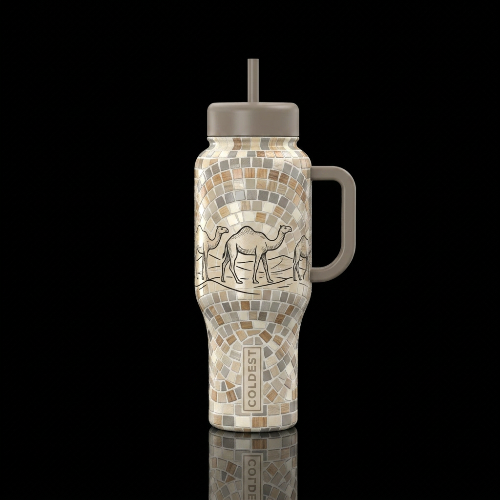 The Roaming Camel water bottle design