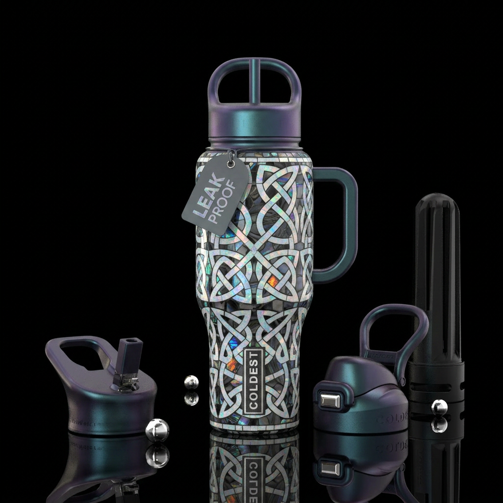 Knotwork water bottle design