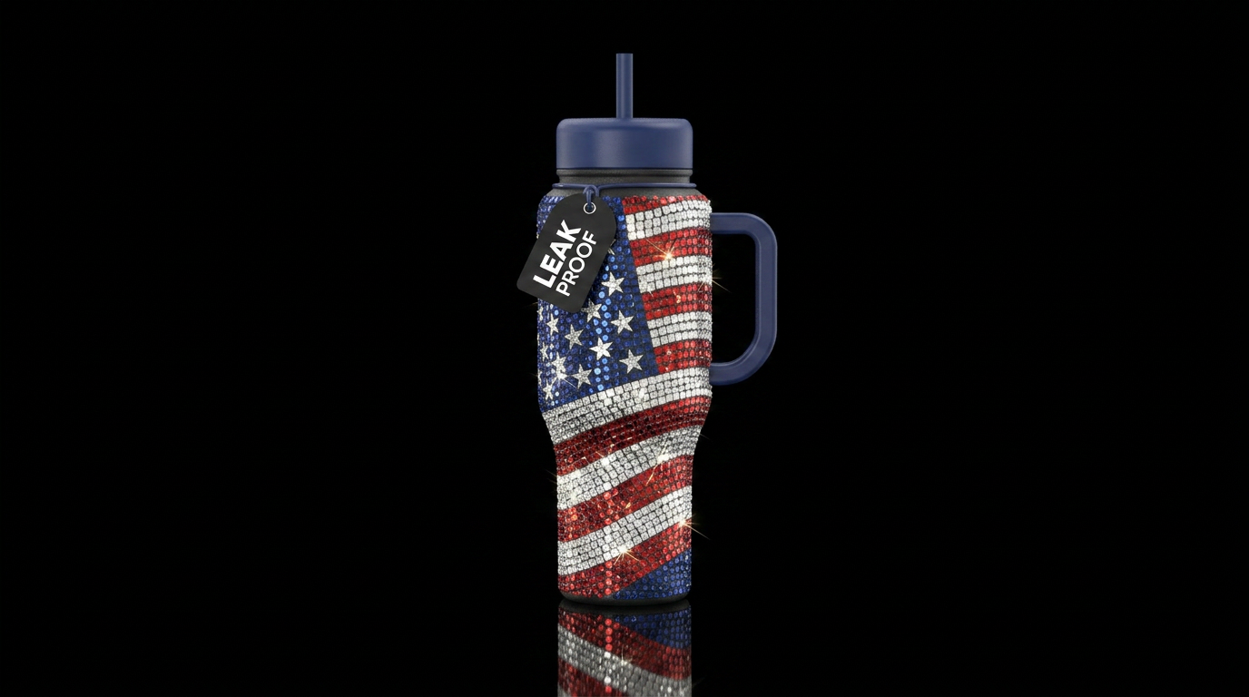 American Glitz water bottle design