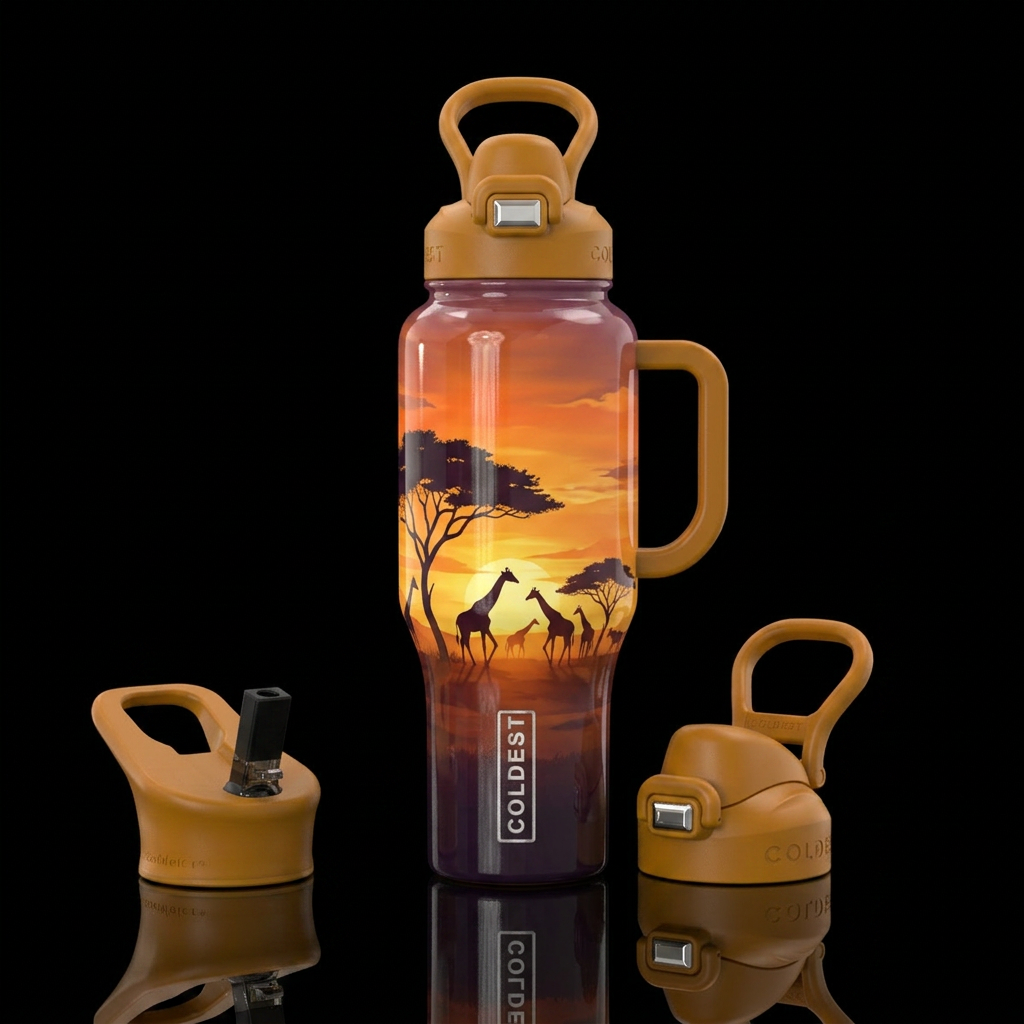Somewhere In Africa water bottle design
