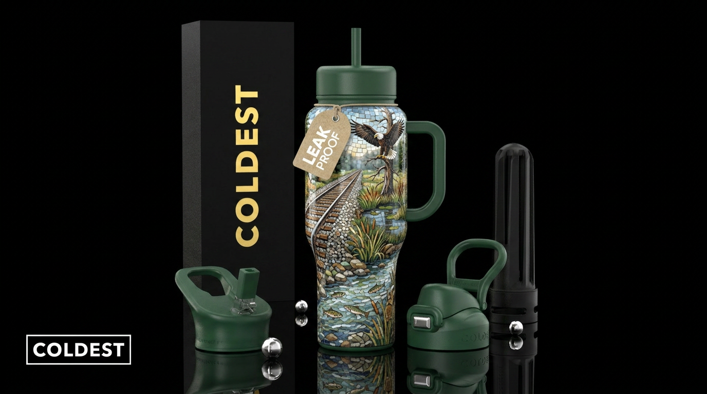 Mosaic Bog water bottle design