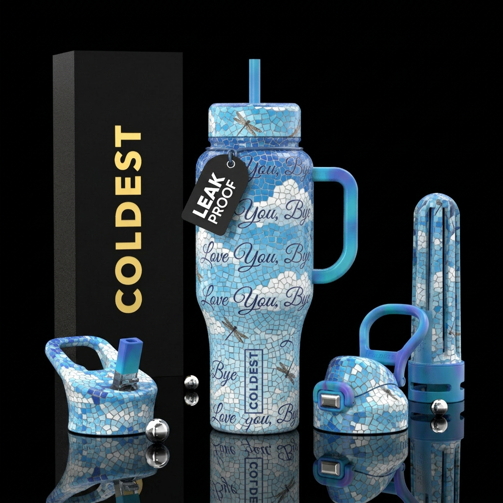 Love You, Bye water bottle design