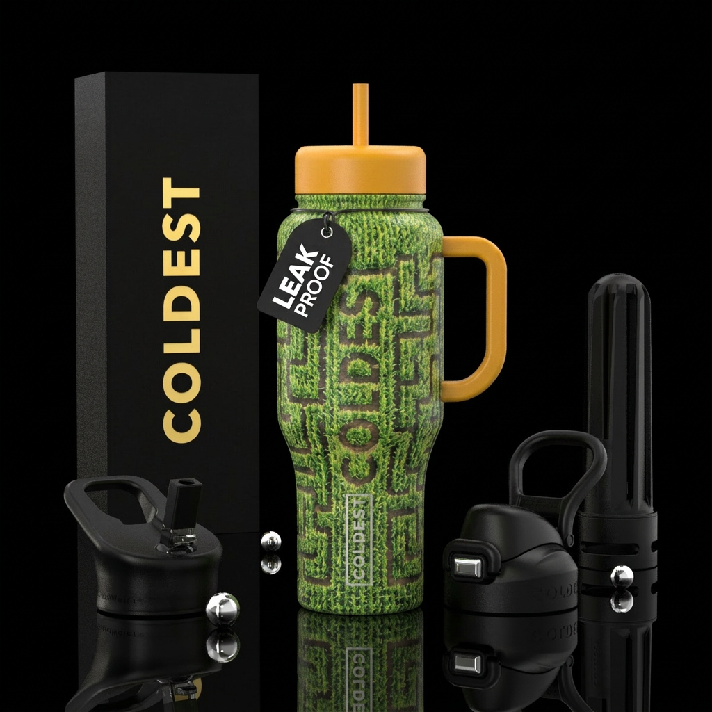 Coldest Corn Maze water bottle design
