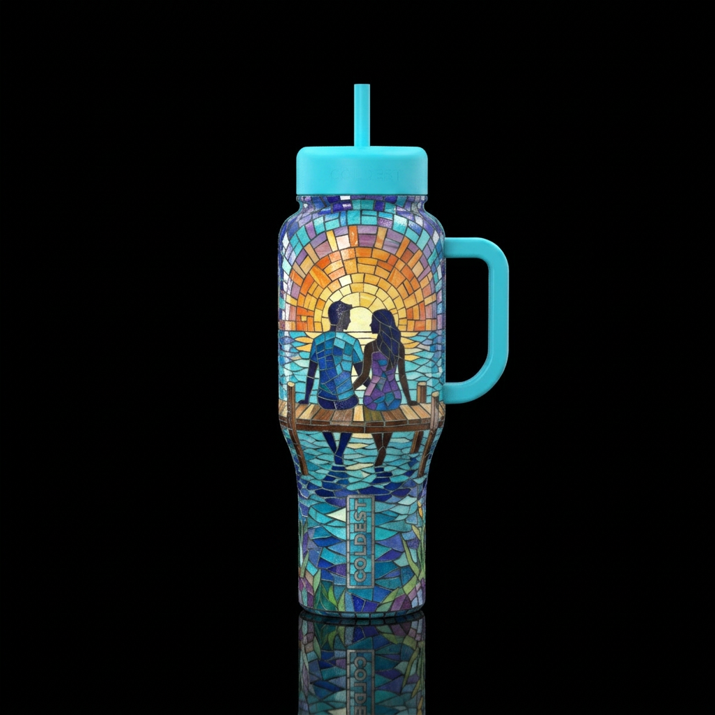 Mosaic Bay With Bae water bottle design