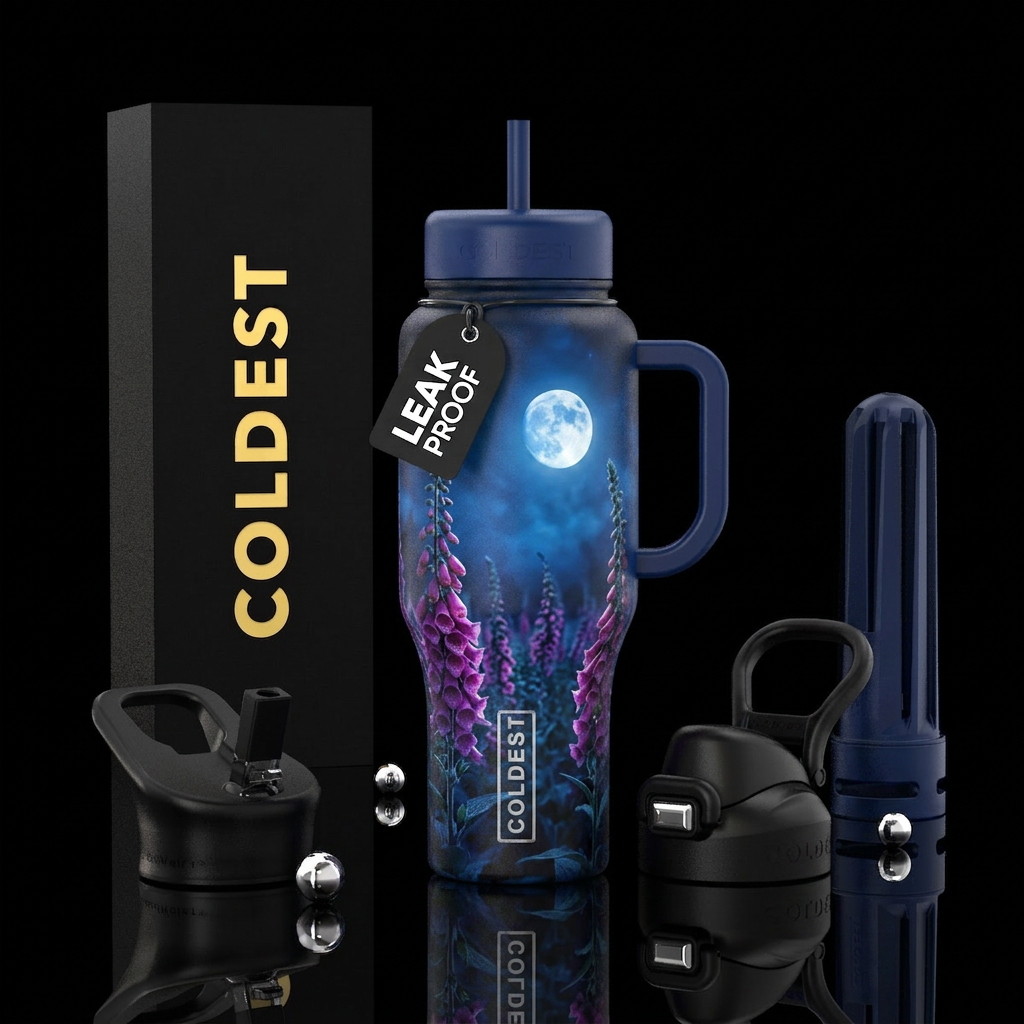 Moonlit Foxgloves water bottle design