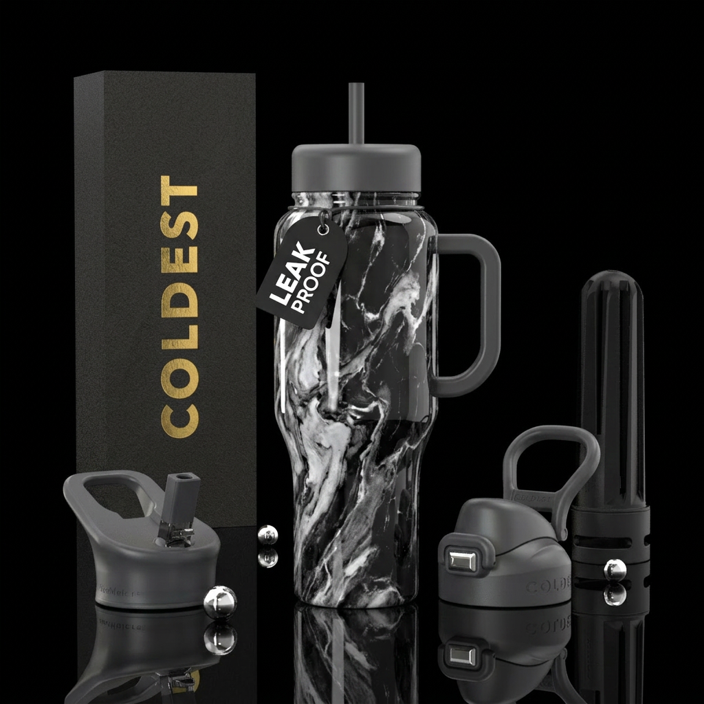 Glossy Marble water bottle design