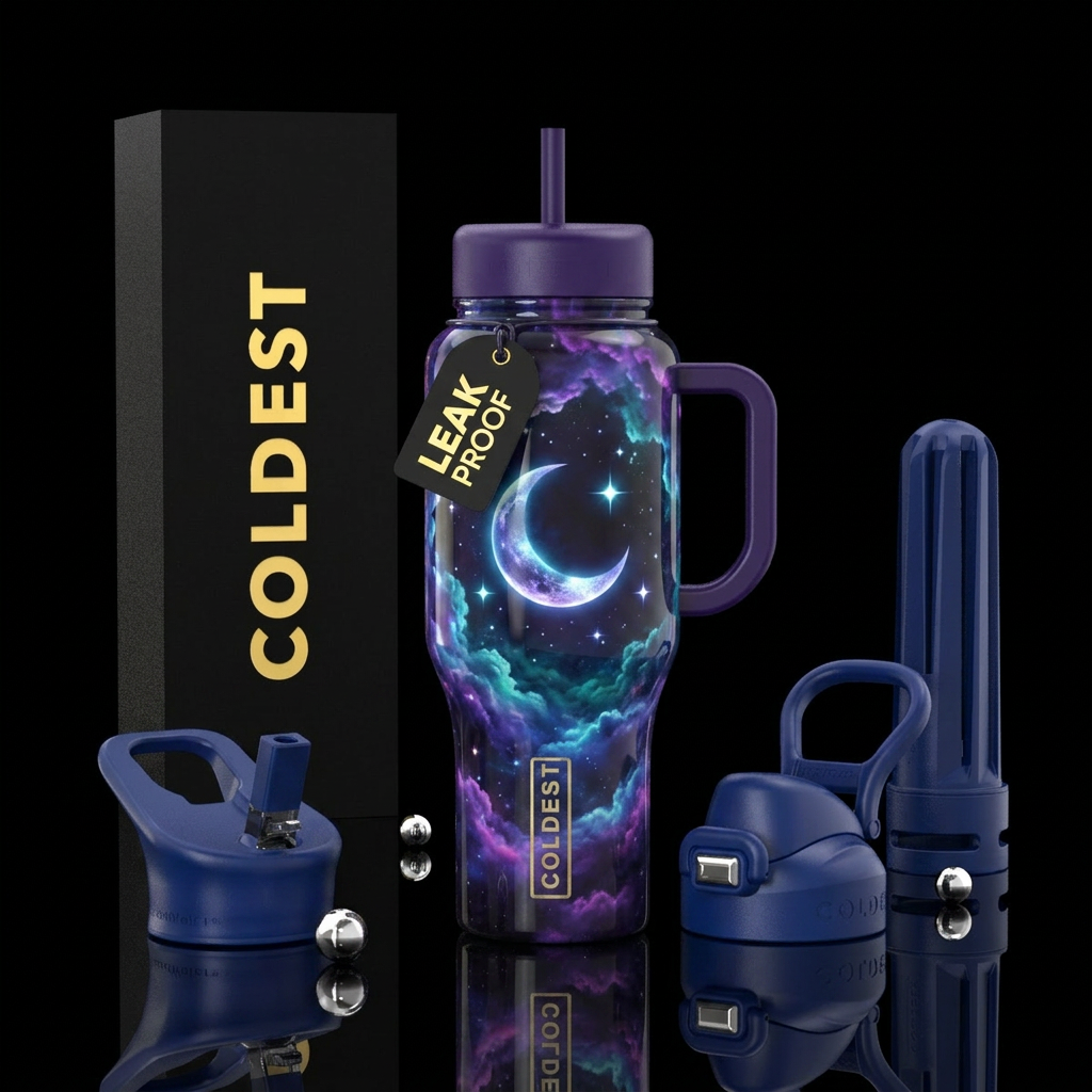 Glossy Night Sky water bottle design