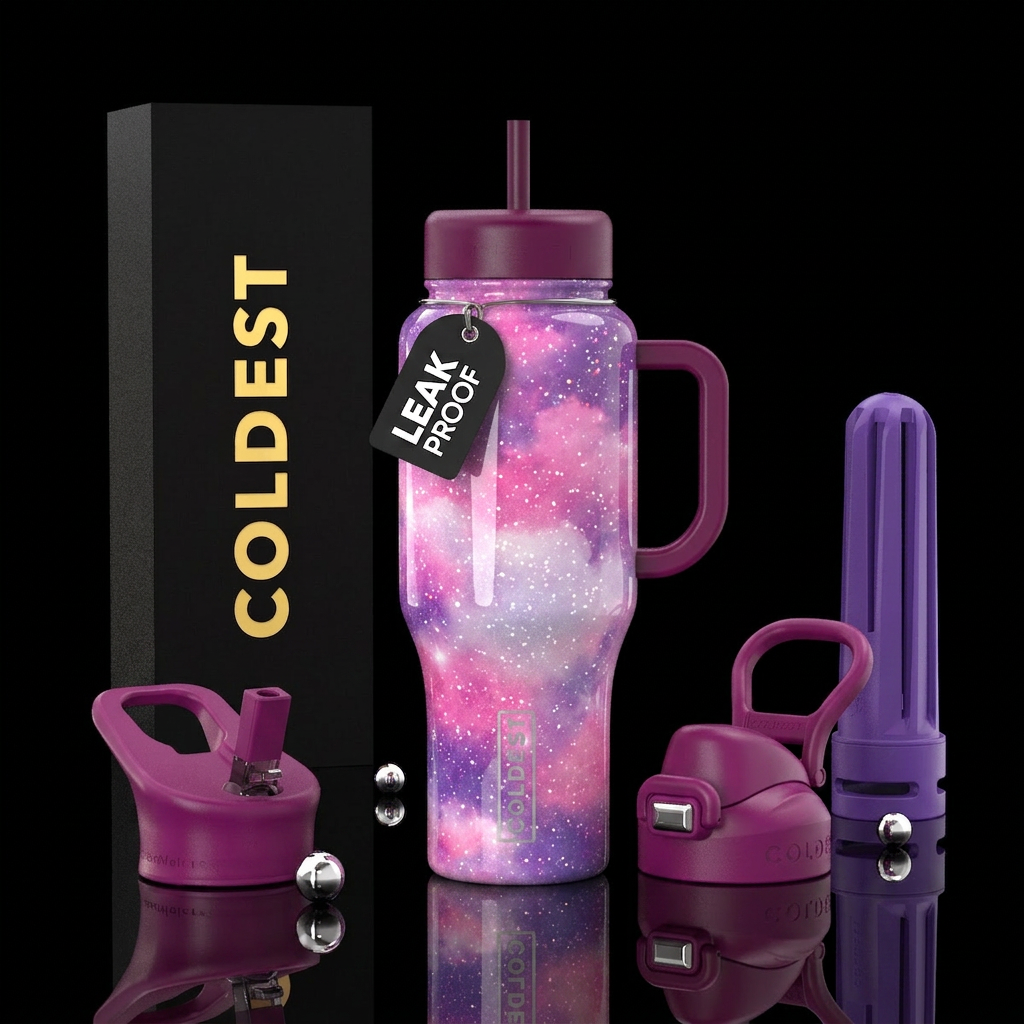 Glitter Clouds water bottle design