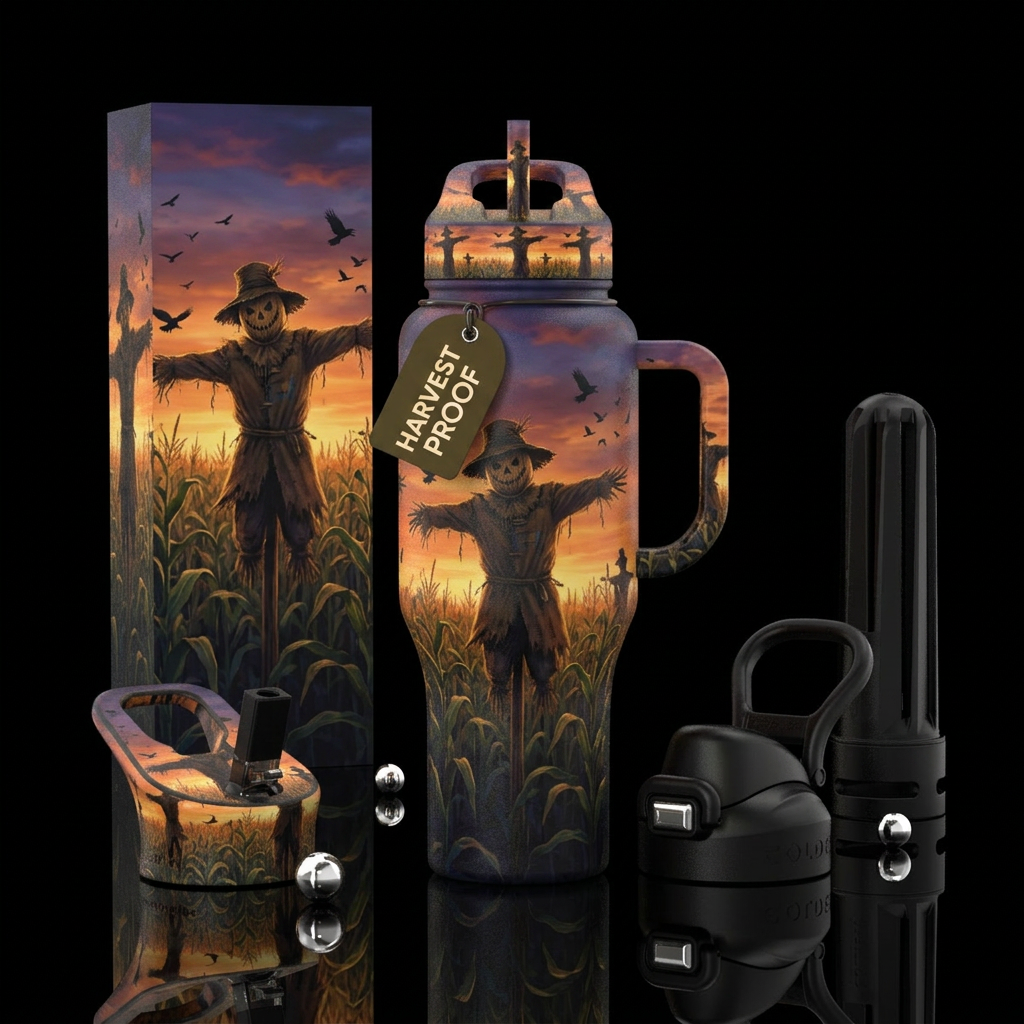 Feilds At Night water bottle design