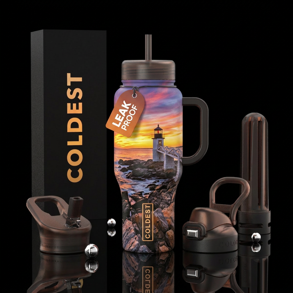 Forest Gump Lighthouse water bottle design