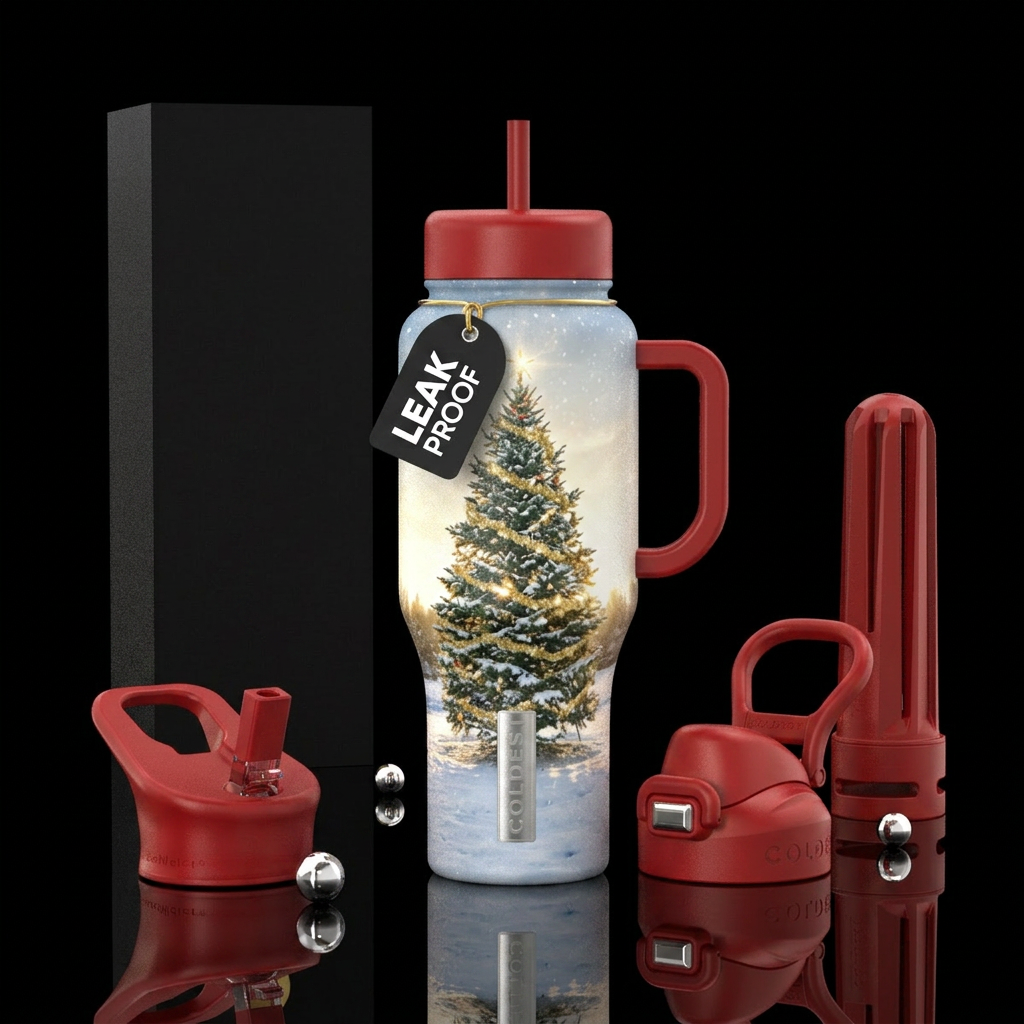 Tinsel Tree water bottle design