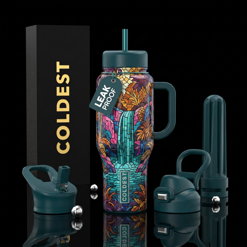 Mosaic Waterfall water bottle design