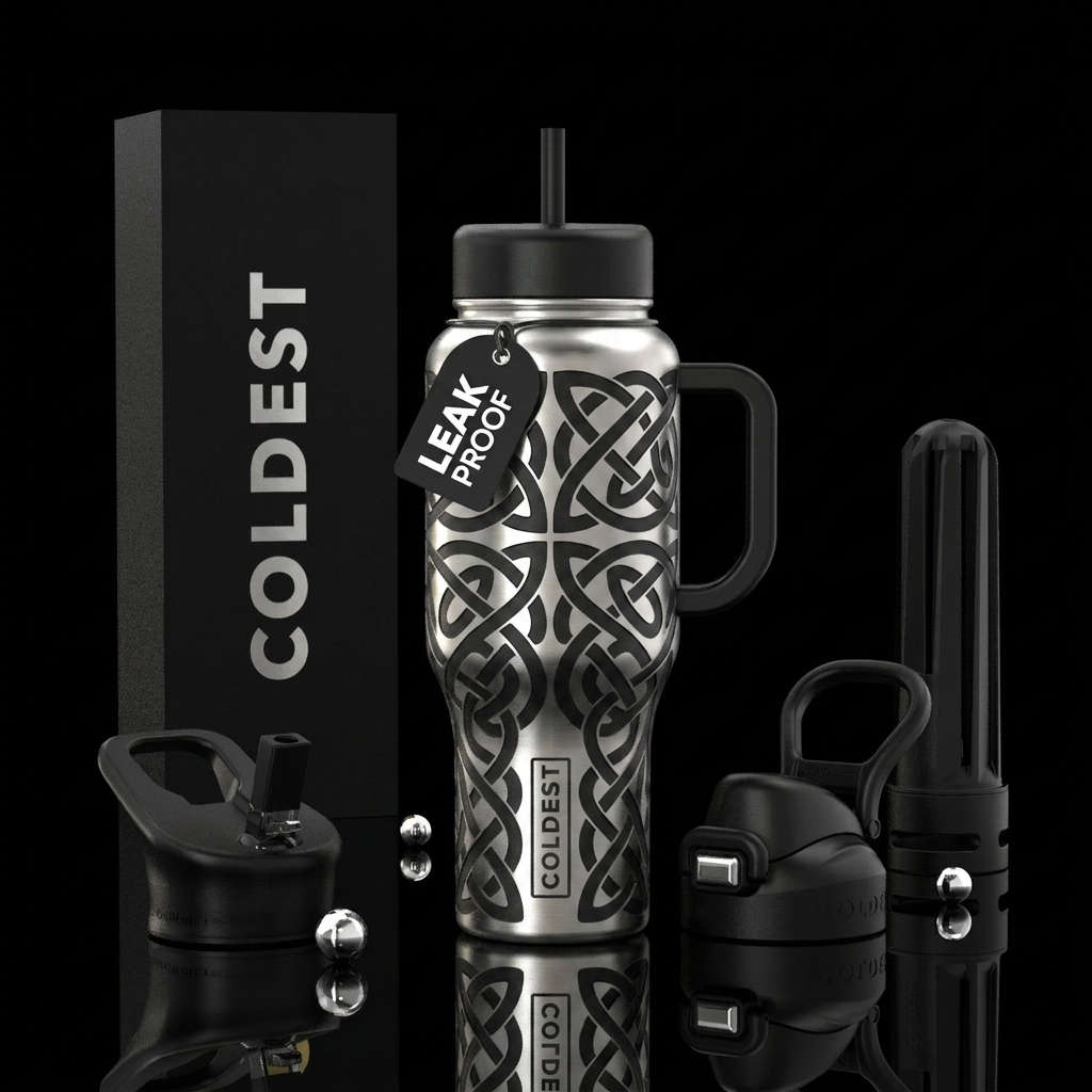 Matte Knotwork water bottle design