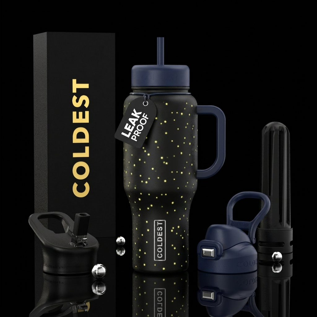 Glowie Yellow Specs water bottle design