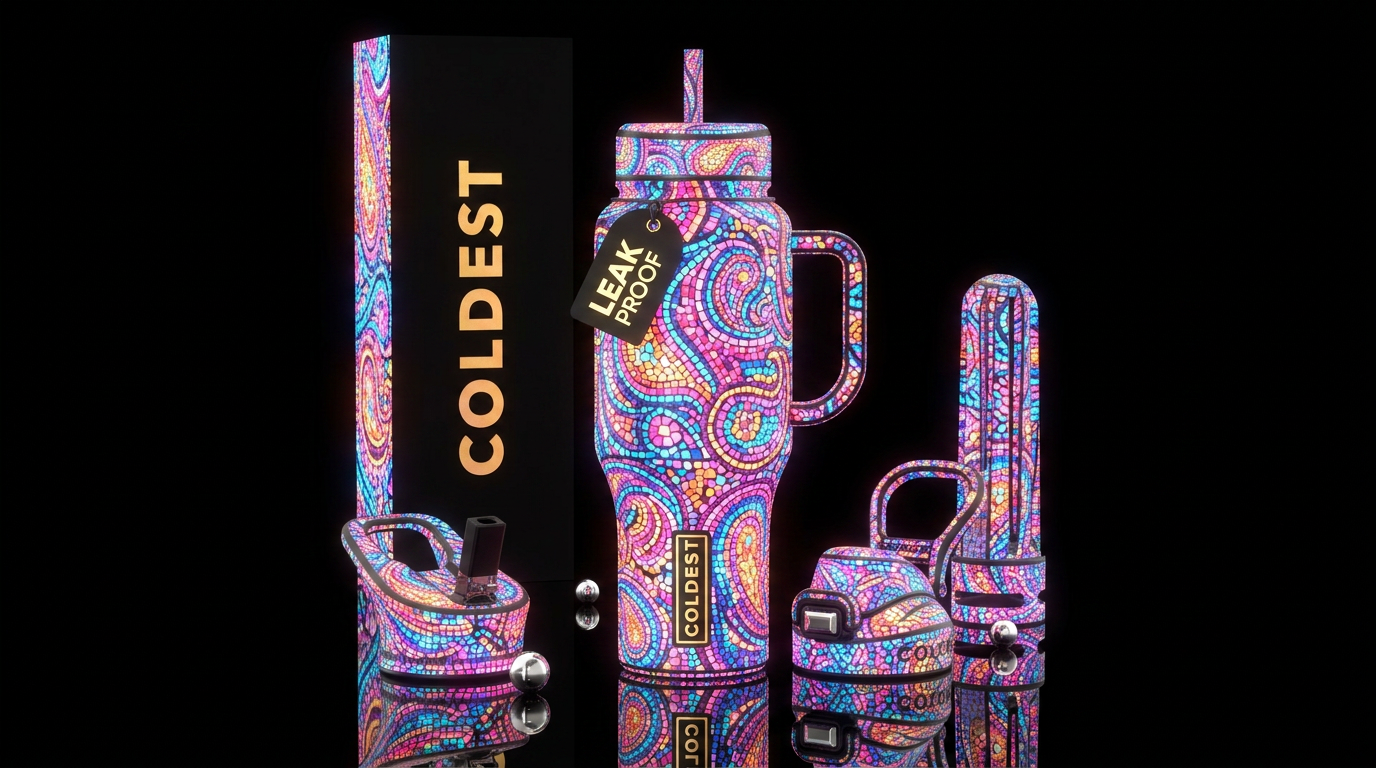 Textured Paisley water bottle design